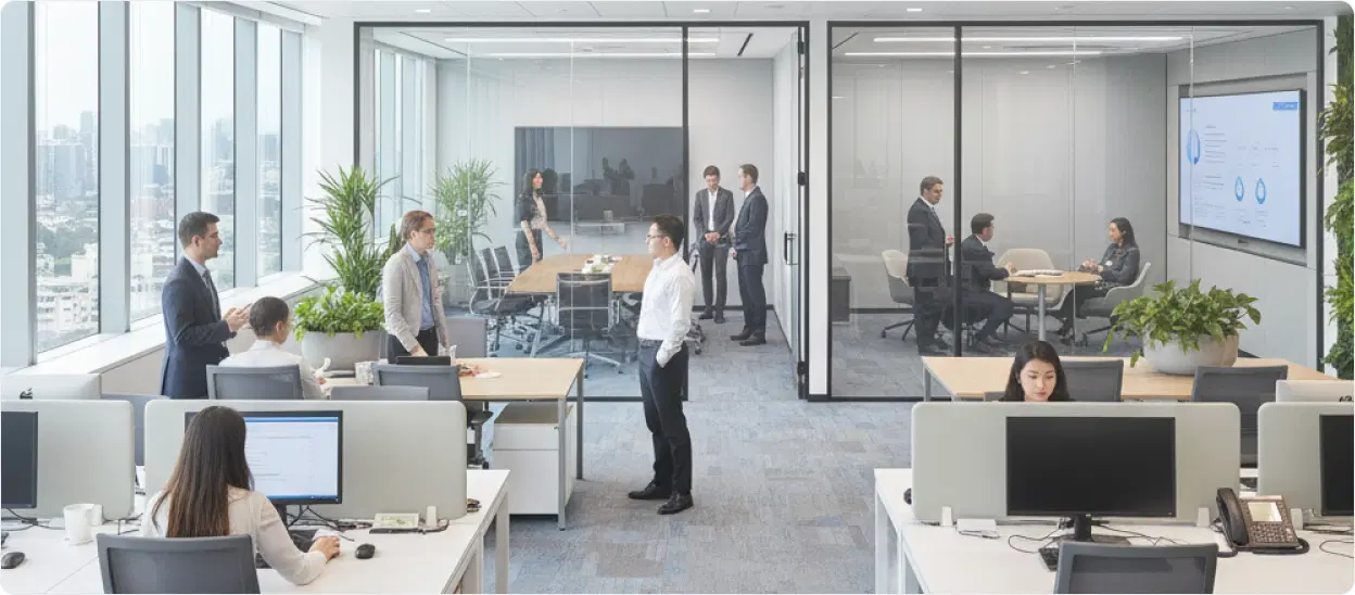 Office with Building Directory digital signage display