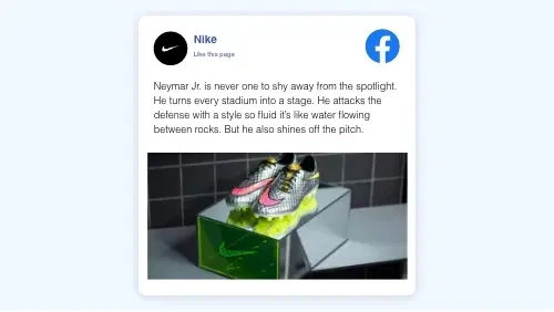 digital signage Facebook app preview showing posts in one layout style