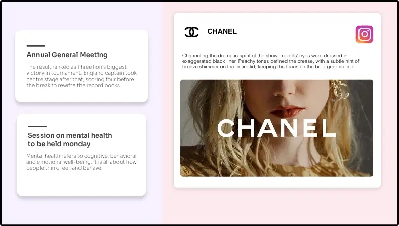 Step 3: Digital signage software interface showing composition window with Instagram app feed
