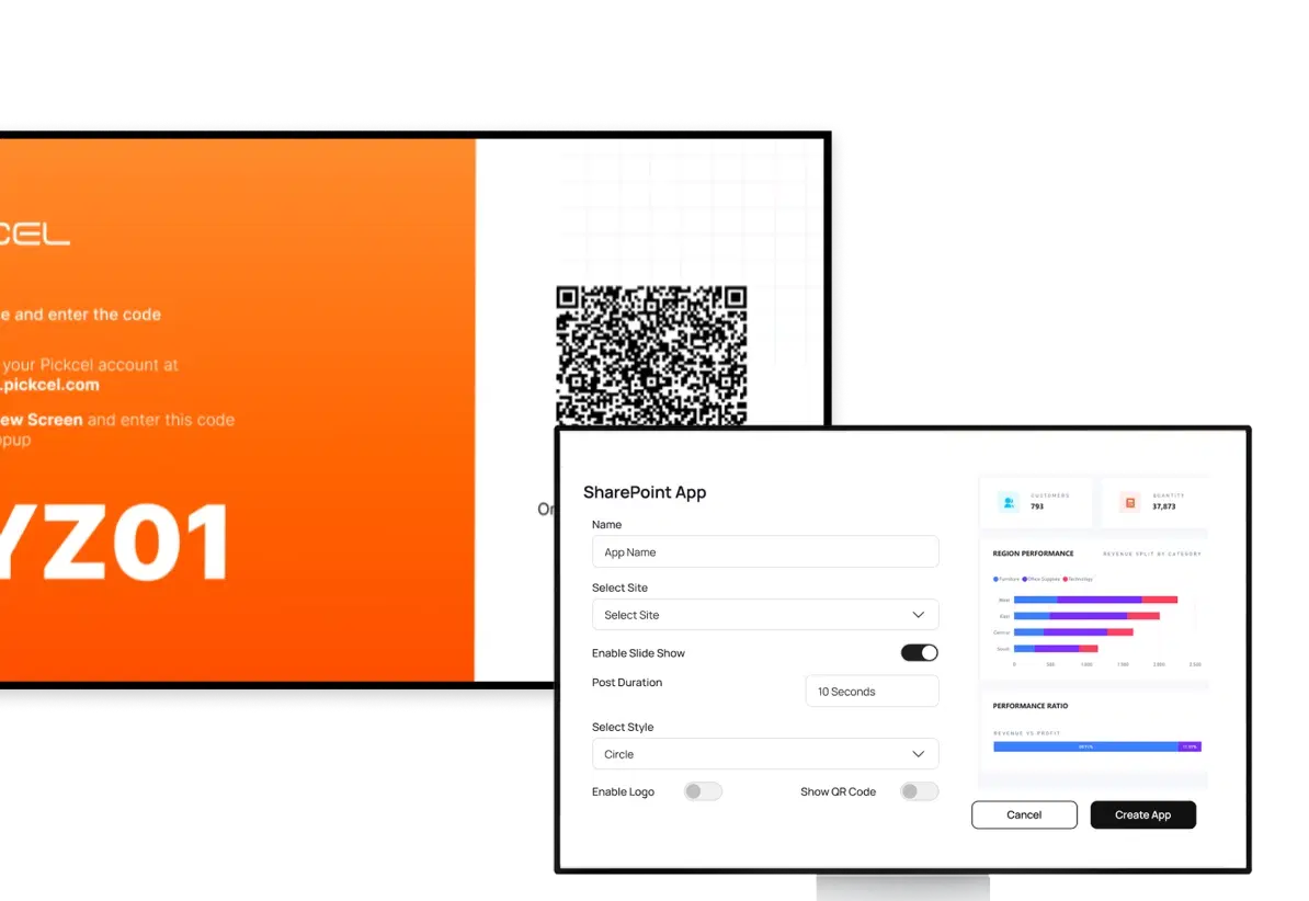 Campaign App configuration screen showing media selection and scheduling options
