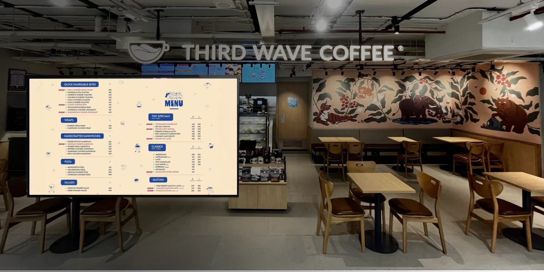 Third Wave Coffee digital signage deployment powered by Pickcel