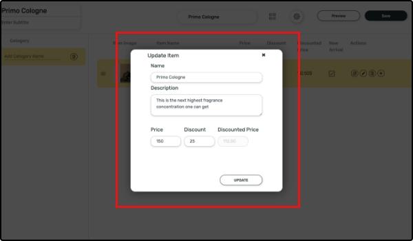 Customize the catalogue template