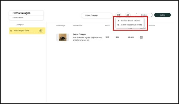 Add QR code to catalogue