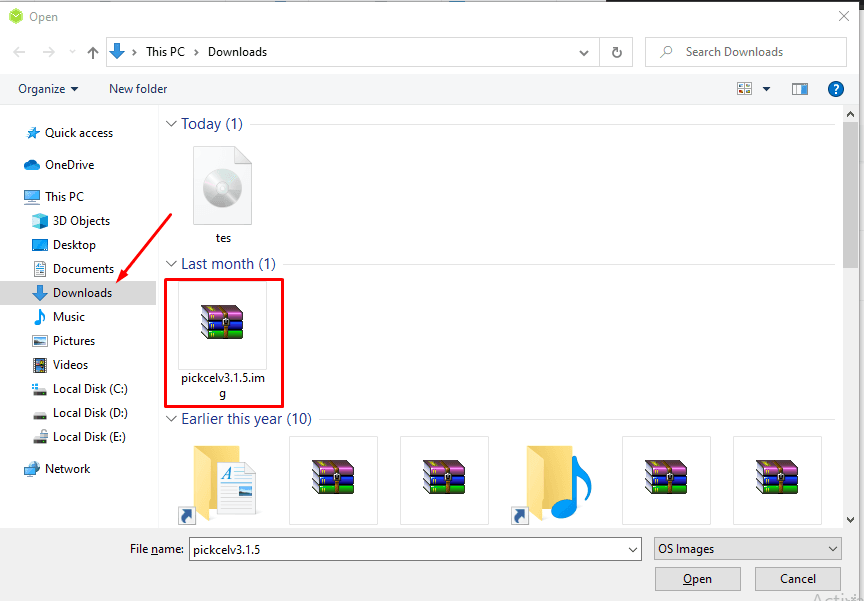 Select image file