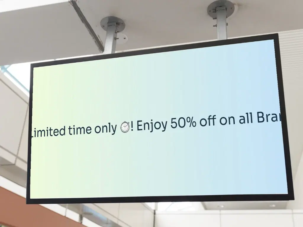 Text Scroller on Digital Signage