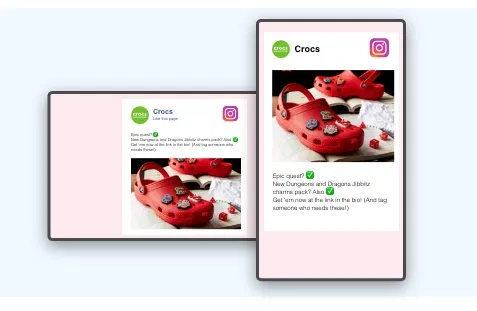 Instagram app layout preview showing multiple themes