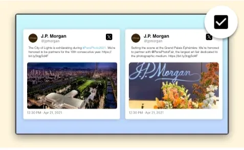 Twitter digital signage app configuration window with feature to show / hide facebook post