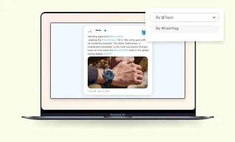 Twitter app configuration window with feature to select the number of tweets to display at a time