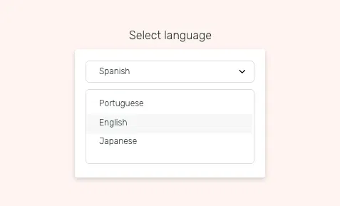 Weather app interface showing language options including English, Portuguese, Spanish, and Japanese for digital signage displays