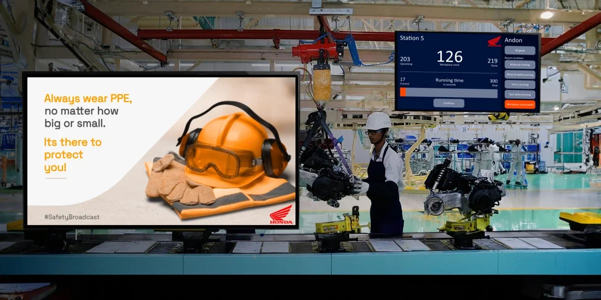 Representative image of Honda's cafeteria digital signage using Pickcel