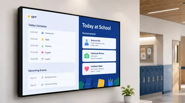 Digital signage for schools