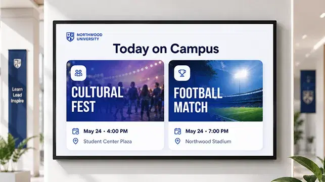 Student engagement with campus digital signage